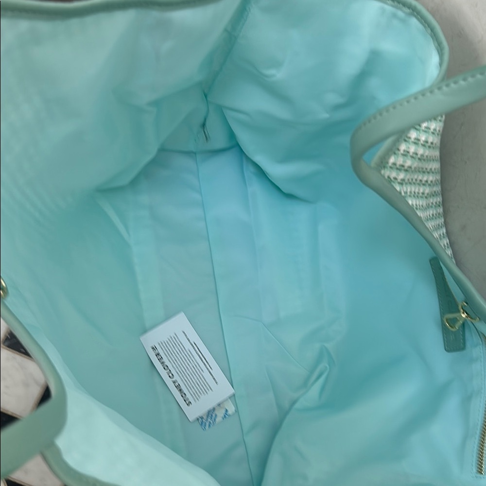 Stoney Clover Lane Scoop Tote-Tweed-Mint-Cherry on Top Collection. - Picture 4 of 9